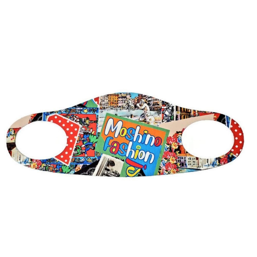 Moshino Fashion reusable, breathable soft cloth face mask.